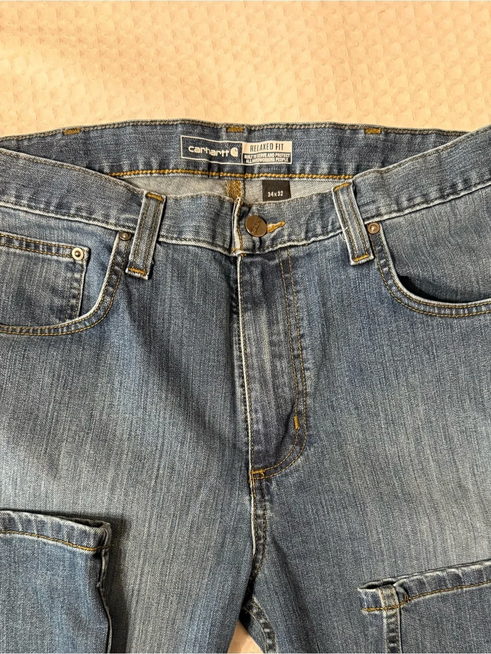 Carhartt Men's Relaxed Straight Jeans in Dark Blue